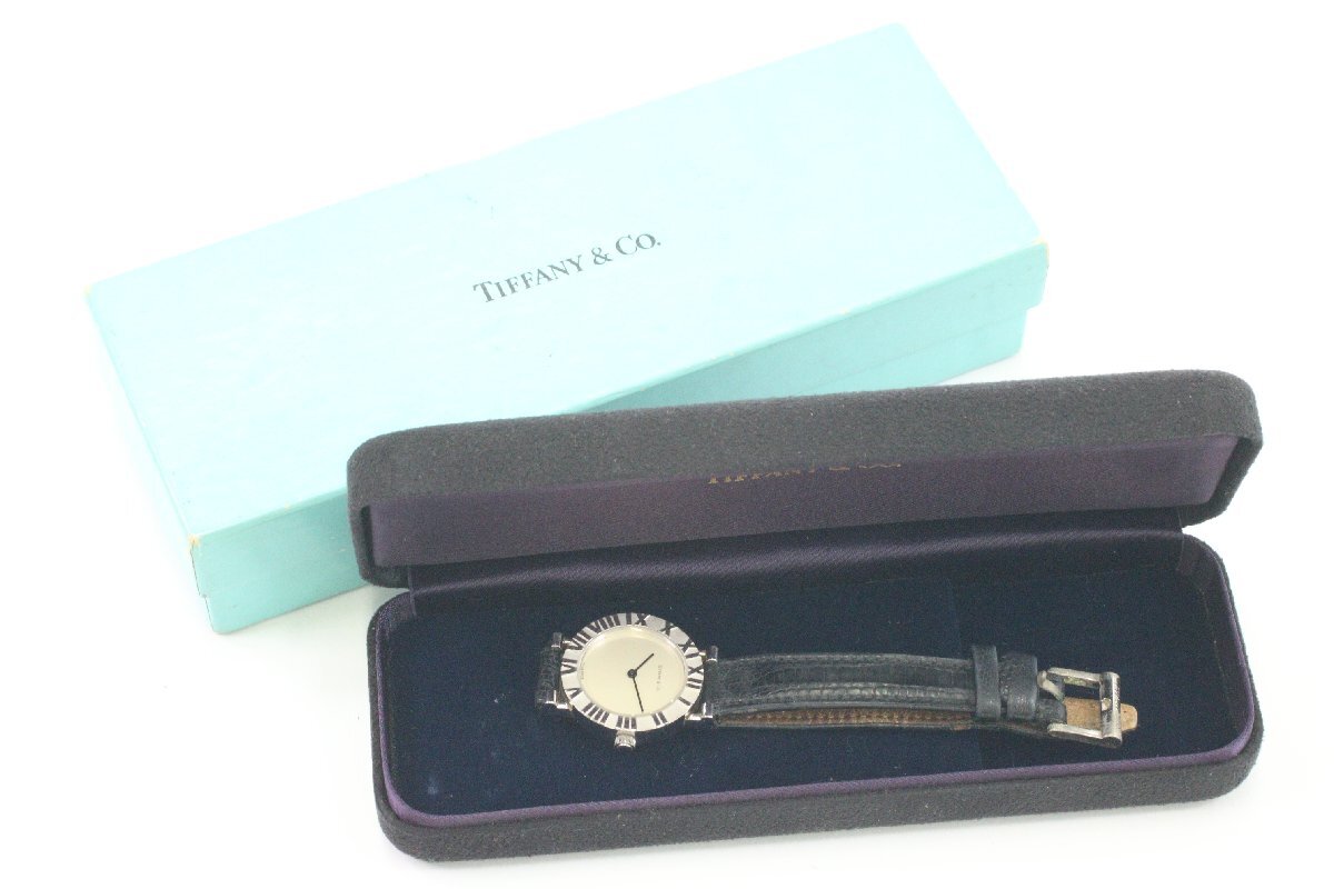 TIFFANY&Co. ティファニー アトラスL0640 SV925 シルバー 約20.7ｇ クォーツ 2針 レディース 腕時計 箱有 4259-HA_1