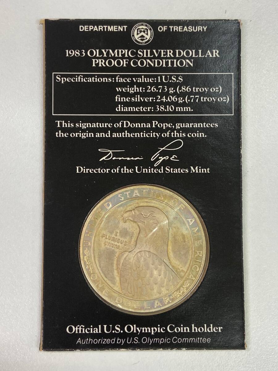 1983年 ロサンゼルス オリンピック 1ドル 銀貨 900 FINE SILVER ロス