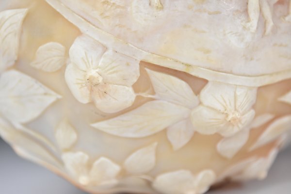 シェルカメオ 貝殻ライト 卓上照明 アンティーク カメオランプ シェルランプ 照明 貝彫刻 デスクライト 天使 花柄 レトロ Aa-307G_9