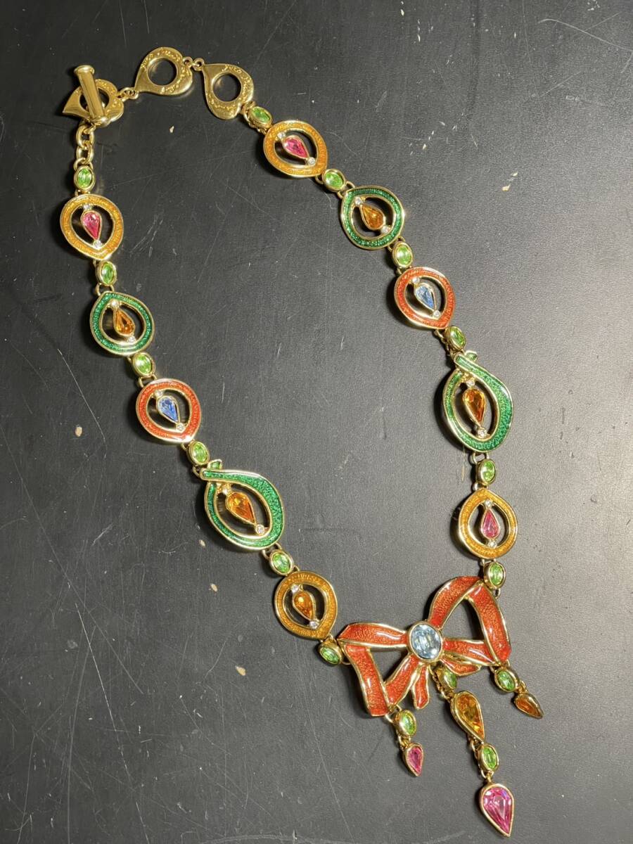 超希少/2way✨イヴ サンローラン ネックレス ブローチ カラーストーン 希少】Yves Saint Laurent イヴサンローラン ネックレス カラー