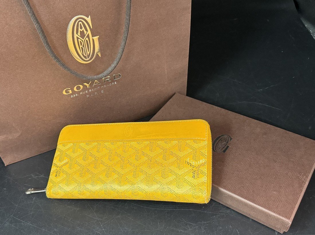 GOYARD ゴヤール ラウンジジップ　財布 イエロー 〓 【GOYARD ゴヤール 長財布 ラウンドファスナー マティニョン レザー