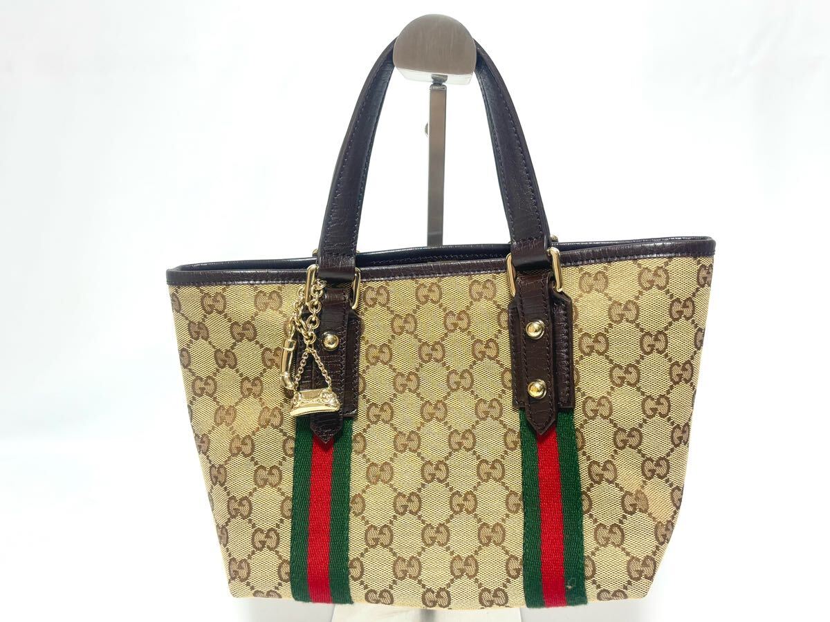 GUCCI トートバック グッチ GUCCI ハンドバッグ トートバッグ キャンバス GG柄 シェリー