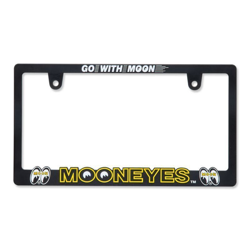 2枚組 送料込み 車検適合 MOONEYES 3D ロゴ ライセンスフレーム ムーンアイズ 車用 ナンバーフレーム 立体 黄色 イエロー MOONEYES 車検適合 ロゴ イエロー 黄色 2枚