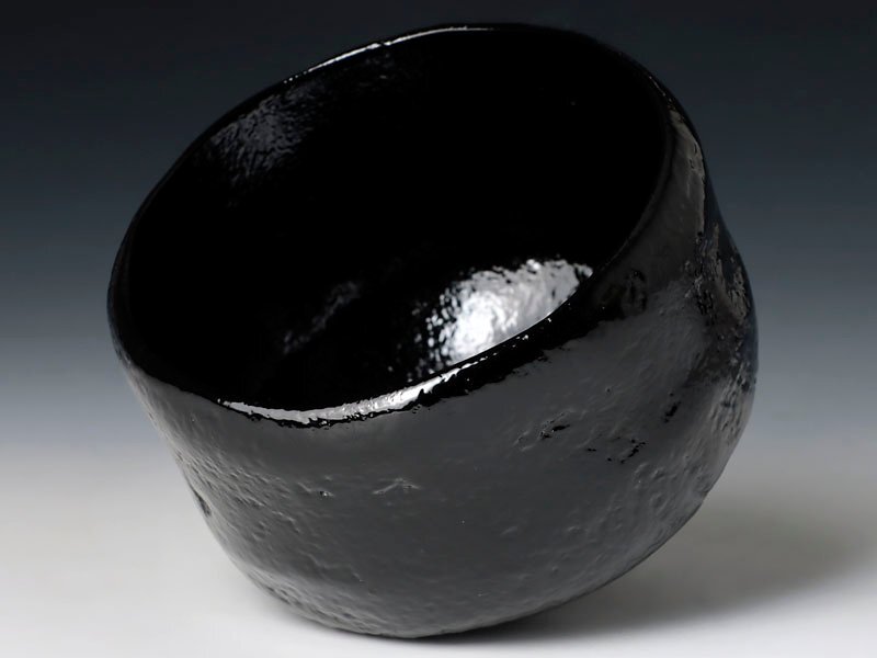 古美味】塗師 前端雅峯 黒乾漆茶碗 茶道具 保証品 8mET(椀)｜売買され