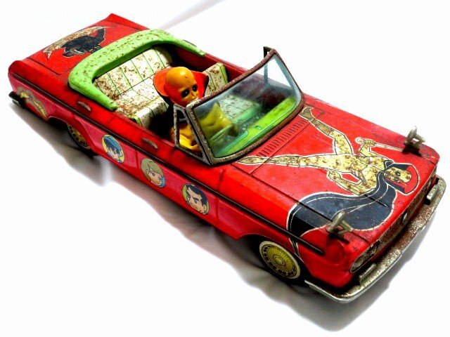 ◇当時物 全長39cm 黄金バット ブリキ 米澤玩具 ヨネザワ 自動車