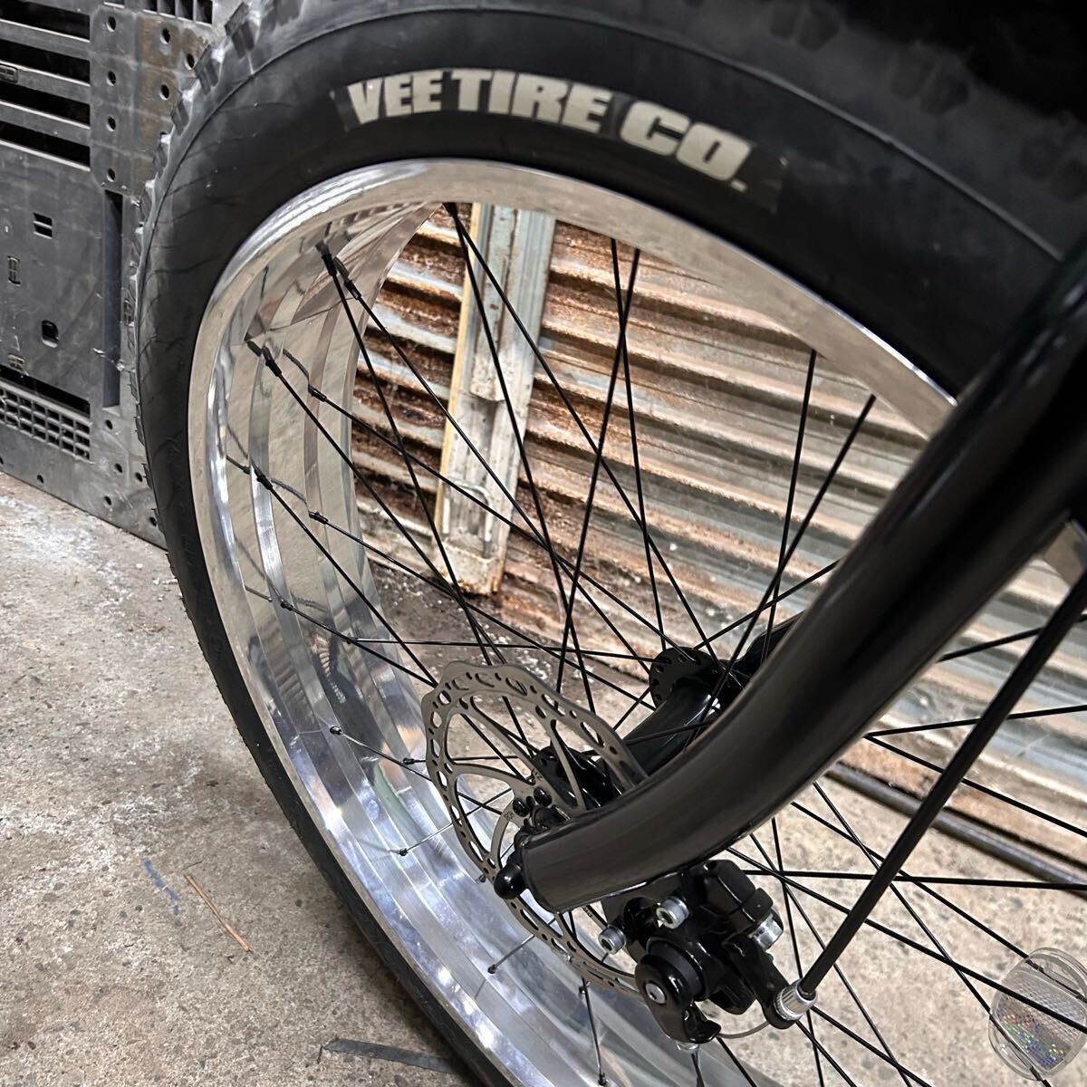 希少ホイール BRONX 4.0DD ブロンクス 26インチ FAT BIKE 26×4.0 ファットバイク クロームホイール ポリッシュ 7段変速 ビーチクルーザー _8