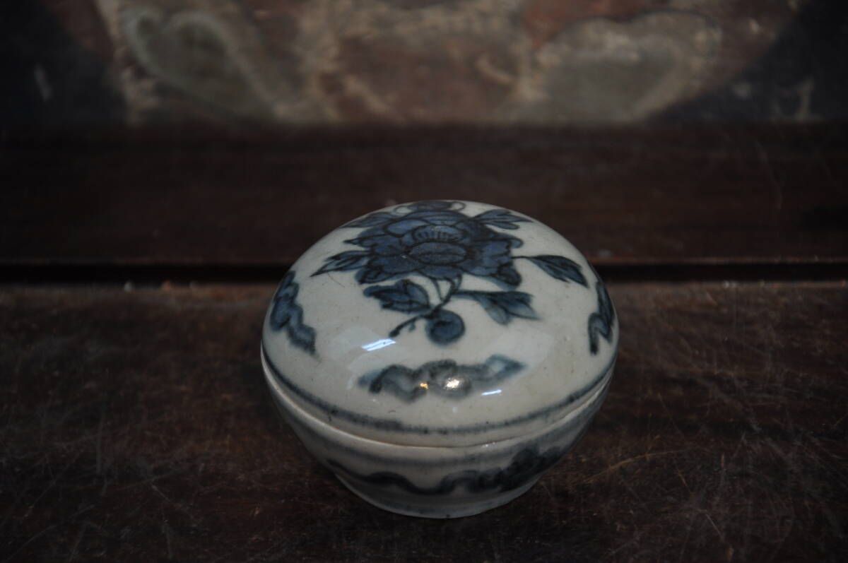 工芸品 ③e 明代牡丹鳳凰文染付大皿② 明時代 中国 陶器 / 茶器
