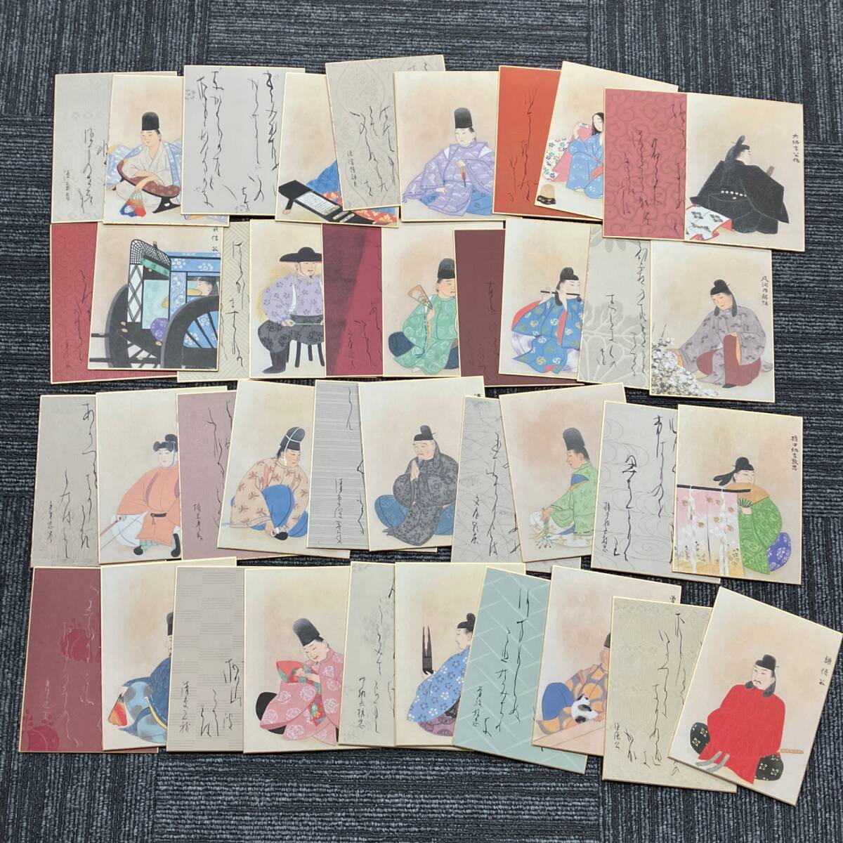 大型 百人一首 かるた 草書体 カードゲーム 古文 歴史 日本史 小野小町