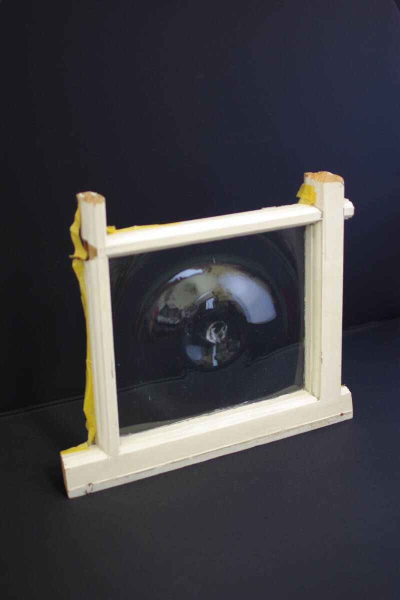 イギリス　アンティーク　ロンデルガラス　枠付き_2