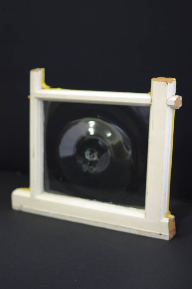 イギリス　アンティーク　ロンデルガラス　枠付き_3