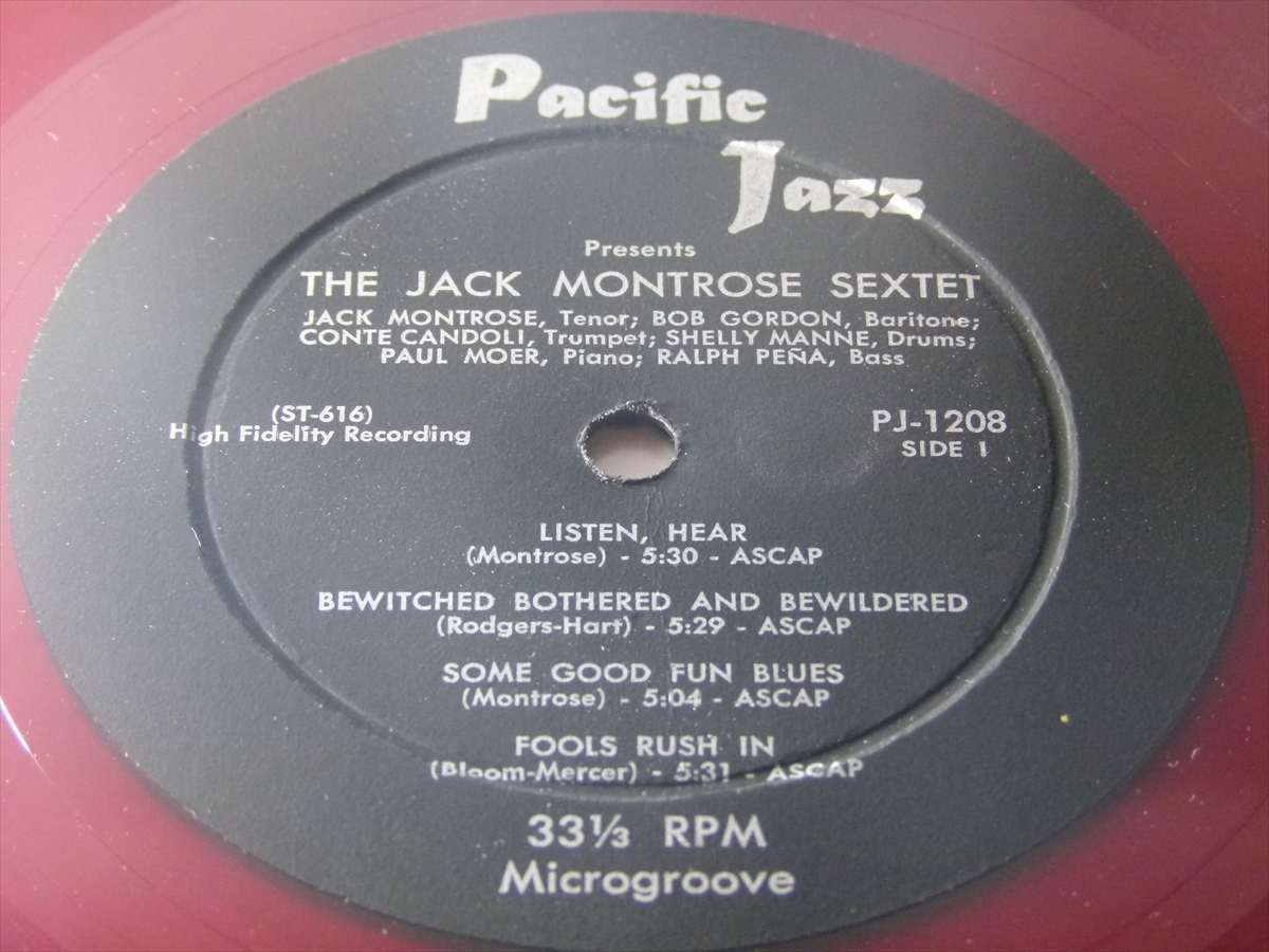 【オリジナル】JACK MONTROSE SEXTET / Jack Montorose★深溝/赤盤/フラット・ディスク★_2