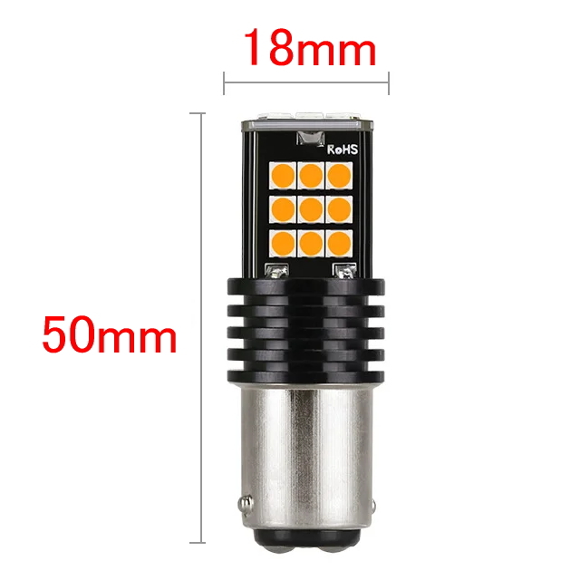 24LEDチップ ハイフラ防止機能内蔵 明るいLEDウィンカーバルブ S25シングル 150度ピン角違いBAU15S EDウィンカーバルブ ハイフラ抵抗器内蔵_6