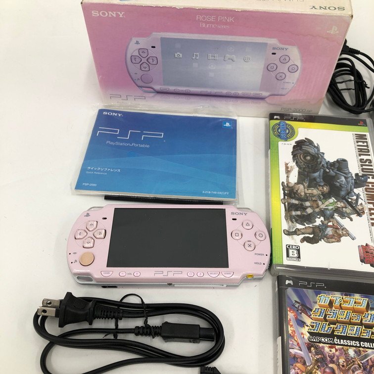 SONY ソニー PSP-2000 ローズピンク 本体 ソフト おまとめ 箱 説明書