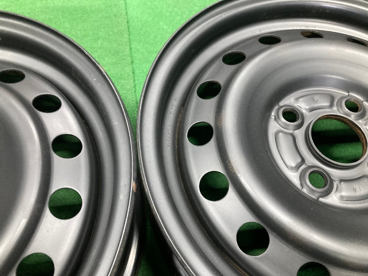 □7775 タンク ルーミー パッソ トール 等 14インチ 5J +40 4H 100 スチールホイール 4本_7