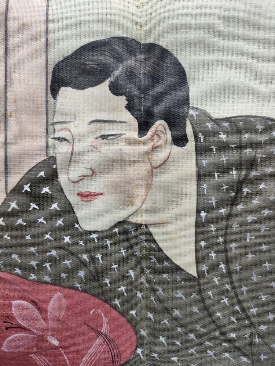 明治期/真作 肉筆春画「春画一枚」絹本 浮世絵 艶本 枕絵 秘画 裸婦