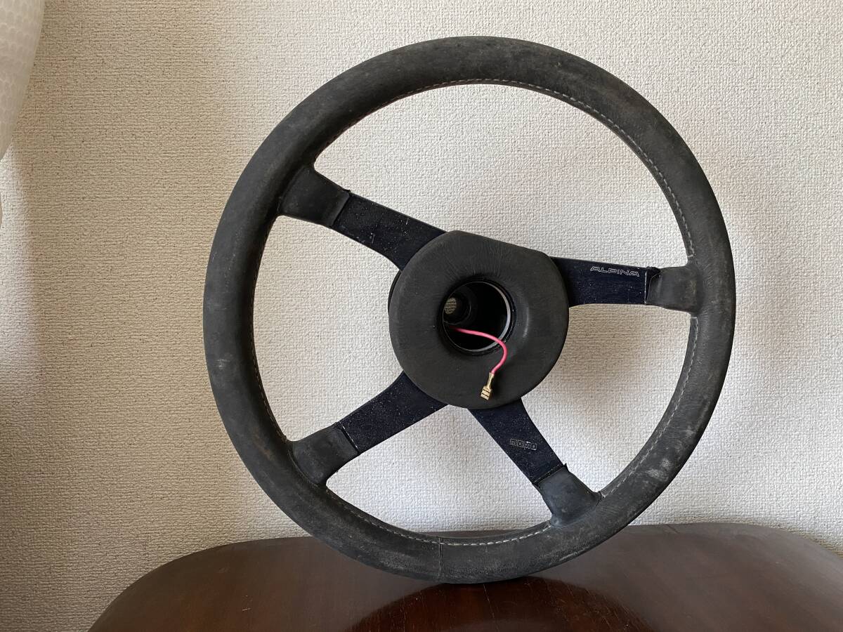 ６０s ７０s BMW ALPINA MOMO ステアリングとボスセット　アルピナ　モモステアリング　希少　当時物　難有り　_1
