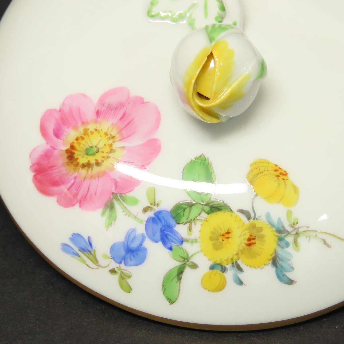 洋食器086】マイセン MEISSEN シュガーポット 角砂糖入れ ベーシック 