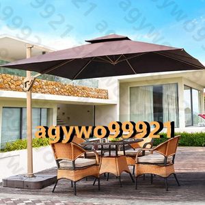 パラソル 風に強い アルミ製 長方形 大型 パラソル ガーデンパラソルセット (約)直径300c