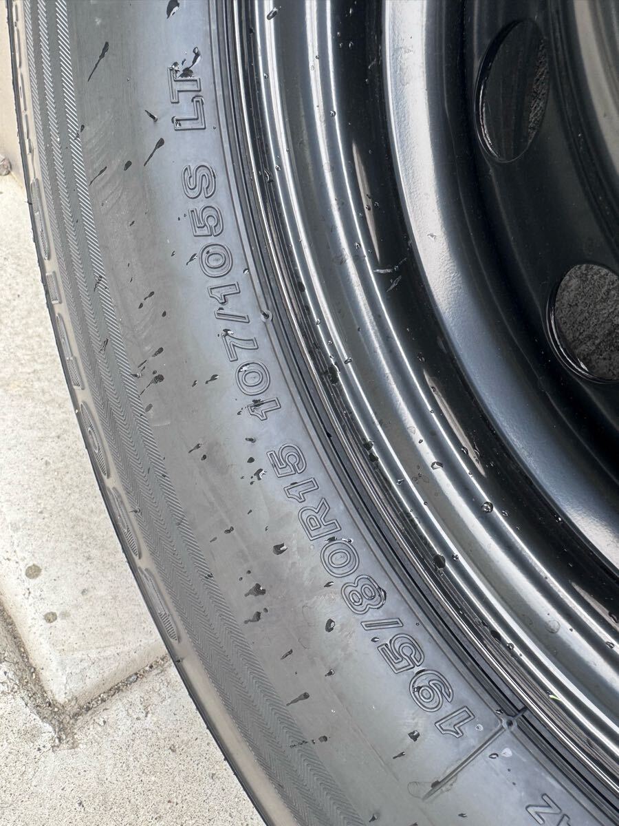【新車外し】ハイエース 純正ホイール 15in 6J +35 PCD139.7 ブリヂストン エコピア RD613 195/80R15 107/105N LT 2025年製 レジアス_3