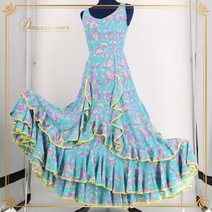 『送料無料』【フラメンコ衣装】ブルー HERMOSA IBERIA エルモサ ワンピース ドレス 水色