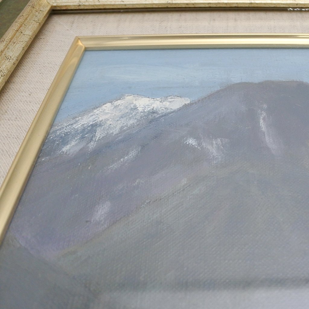 保管品 作者不明 サイン有り 風景画 インテリア 美術品 絵画 芸術品 縦