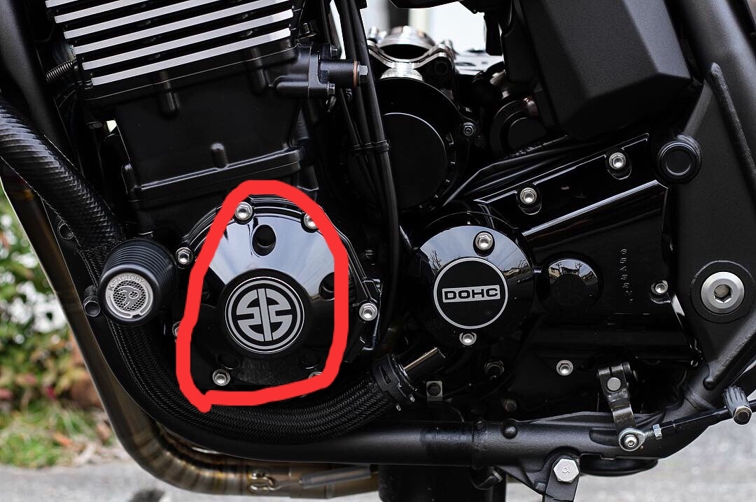 黒×金 カワサキ ZRX1200DAEG KAWASAKI ダエグ ポイントカバー クラッチカバー スプロケカバー ステッカー 左右セット_2