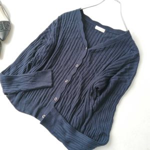 index インデックス ㈱ワールド レディース♪ニットカーディガン レーヨンニット ネイビ