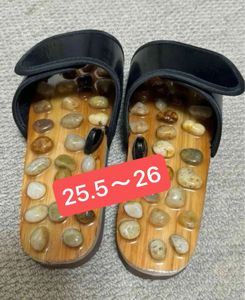新品　天然石と天然木を使用した健康サンダル 足つぼ　快適クロッグサンダル マッサージ