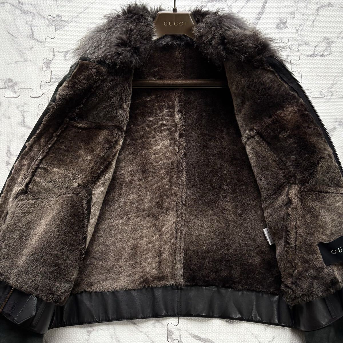 最高傑作トムフォード期!!!美品○GUCCI グッチ アナグマファー リアル 