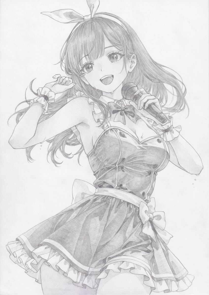 1点もの】手描き オリジナル アイドル キャラ イラスト 美少女