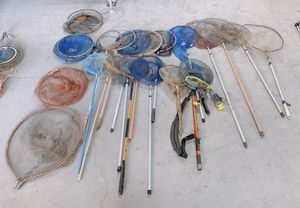 ジャンク 玉網 まとめて タモ網 網 たも網 網 釣り用品 丸型 タモ 魚網 魚捕り網 フィッ