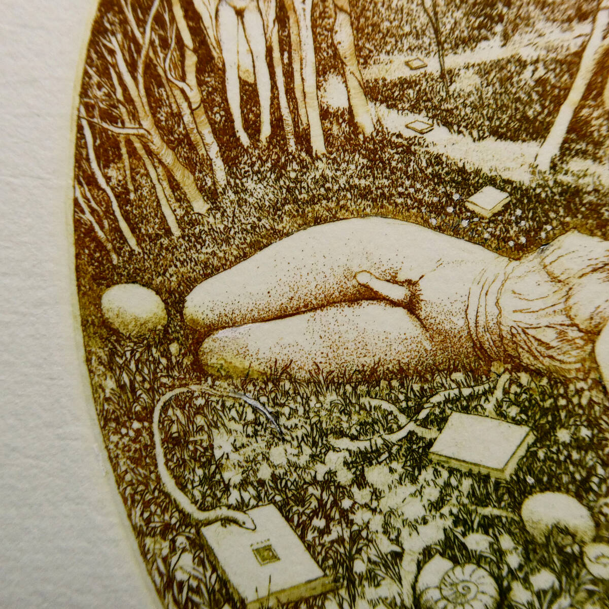 アルフォンス・イノウエ◇直筆サイン 限定100◇銅版画作品 蔵書票