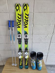 ★★フォルクルRACETIGR★120㎝★サロモン22cm★ストック付★ジュニアスキーセット★送料