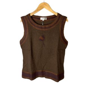 Coffret ニットベスト ウール ノースリーブ M ブラウン レディース