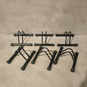 z/z/z/014-24/【足立区】自転車用品 スタンド 鉄 ブラック 6個セット 四隅に滑り止め付き