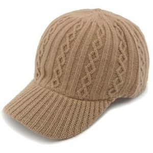 BEIGE つば付きニット帽 ケーブル編み ニットキャップ 帽子 レディース メンズ 秋冬 防寒