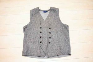 日本製 corsini コルシーニ ウール ダブル フランネル フラノウール ベスト ジレ L 冬 (K