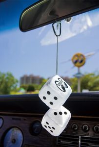 ◆送料￥260◆【MOONEYES・ムーンアイズ】※《MOONミニファジー ダイス ／ ホワイト】　M