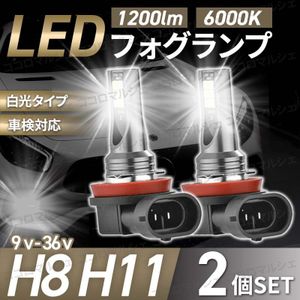 LED フォグランプ ヘッドライト バルブ H8 H11 H16 H9 2個 6000K 交換 爆光 ホワイト 白