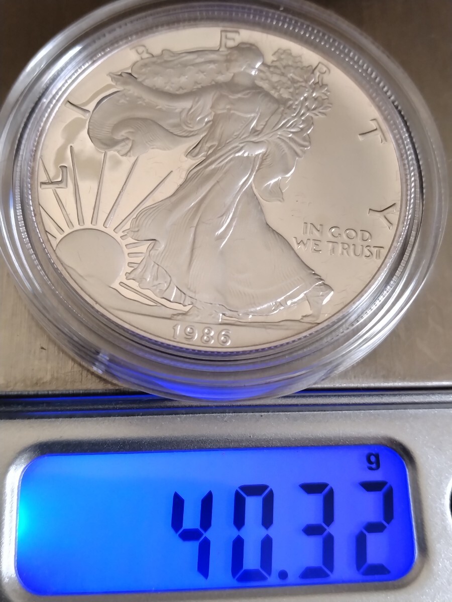 アメリカ 1986s 純銀1オンス 1ドル銀貨プルーフ−Walking Liberty(北