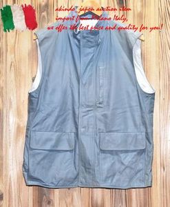 LA MATTA × Peluso Roma リアルレザーベスト 50 山羊革 スエード ブルーグレー Lサイズ