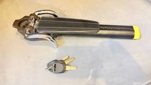 美品LESTAハンドルロックLST12Sブラウン鍵3本付1回のみ使用車盗難防止ステアリングロック