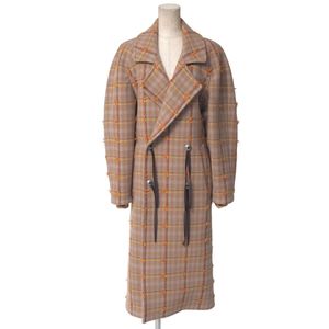 GN6224☆ファイブノット 5-knot チェック柄 ロングコート チェスターコート ダブルブレス