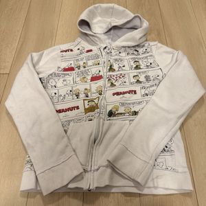 90s SNOOPY スヌーピー　公式　 パーカー ジップアップパーカー ホワイト　古着　used ス