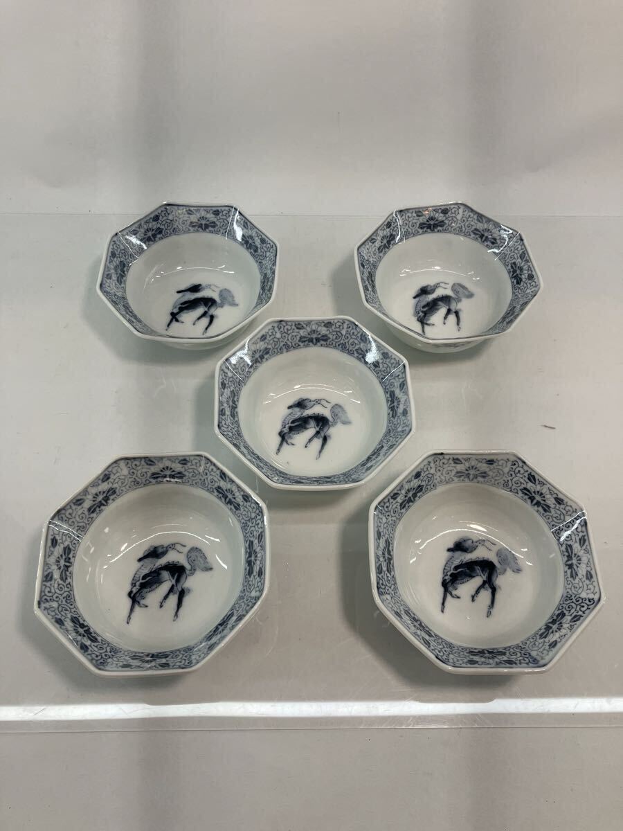 伊万里 伊万里焼 染付 八角皿 八角小鉢 麒麟 丸紋唐子八角小付 和食器