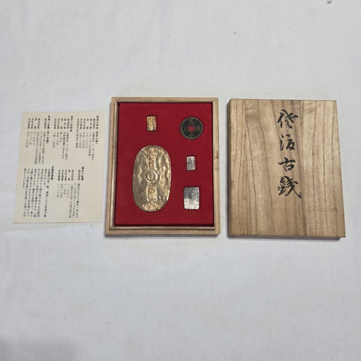 8☆ 佐渡古銭 5種 レプリカ 佐渡小判 佐字一分判金 天保一分銀 寛永