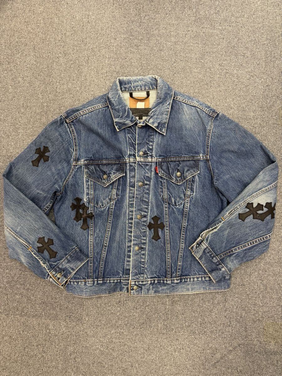 リーバイス クロムハーツ デニム ジャケット ブルー クロスパッチ