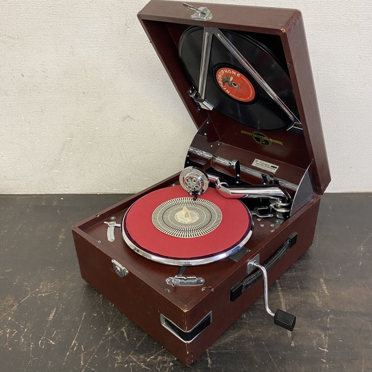 A）コロンビア Columbia ポータブル蓄音機 No.G-241 Columbia コロンビア 蓄音機 Viva-tonal Grafonola G-241 No 48130