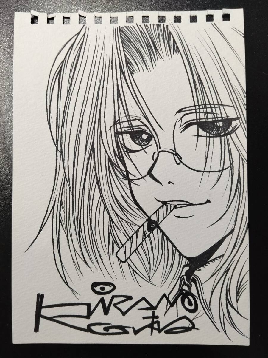 直筆】ヘルシング HELLSING 平野耕太 インテグラ スケッチブック切離し