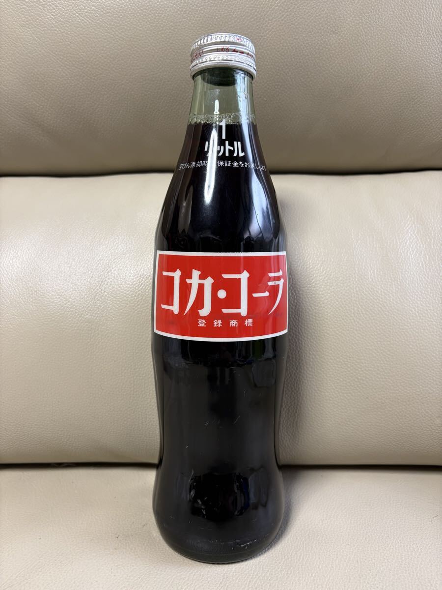 Coca-Cola コカコーラ 瓶 1リットル 未開封 赤ラベル 当時物 昭和